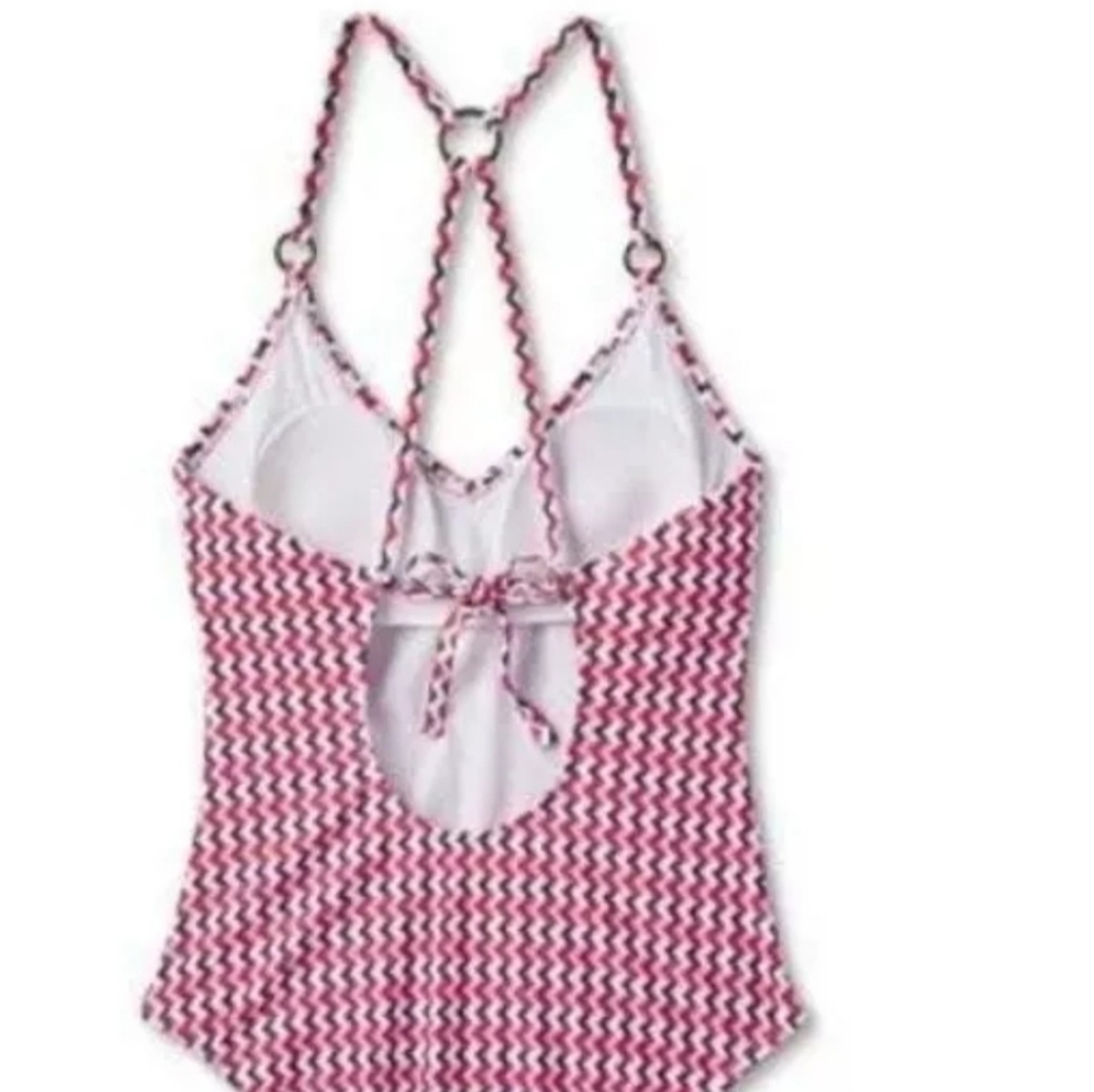 Women's Wide Ribbed Ring L (12-14) Coverage One Piece Swimsuit - Kona Sol Multi - Picture 7 of 8